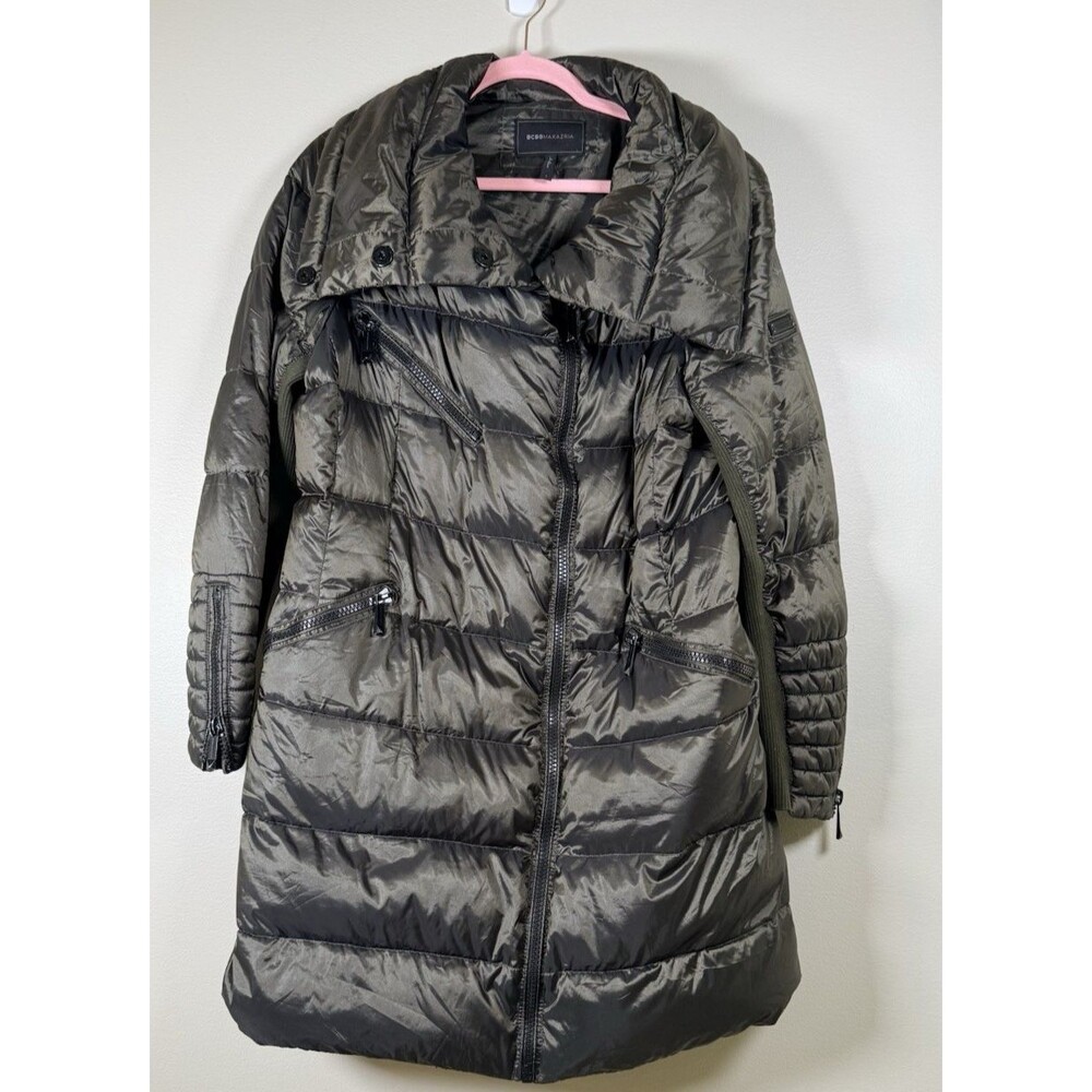 BCBGMAXAZRIA Women's Gray Long Puffer Coat – Size Large